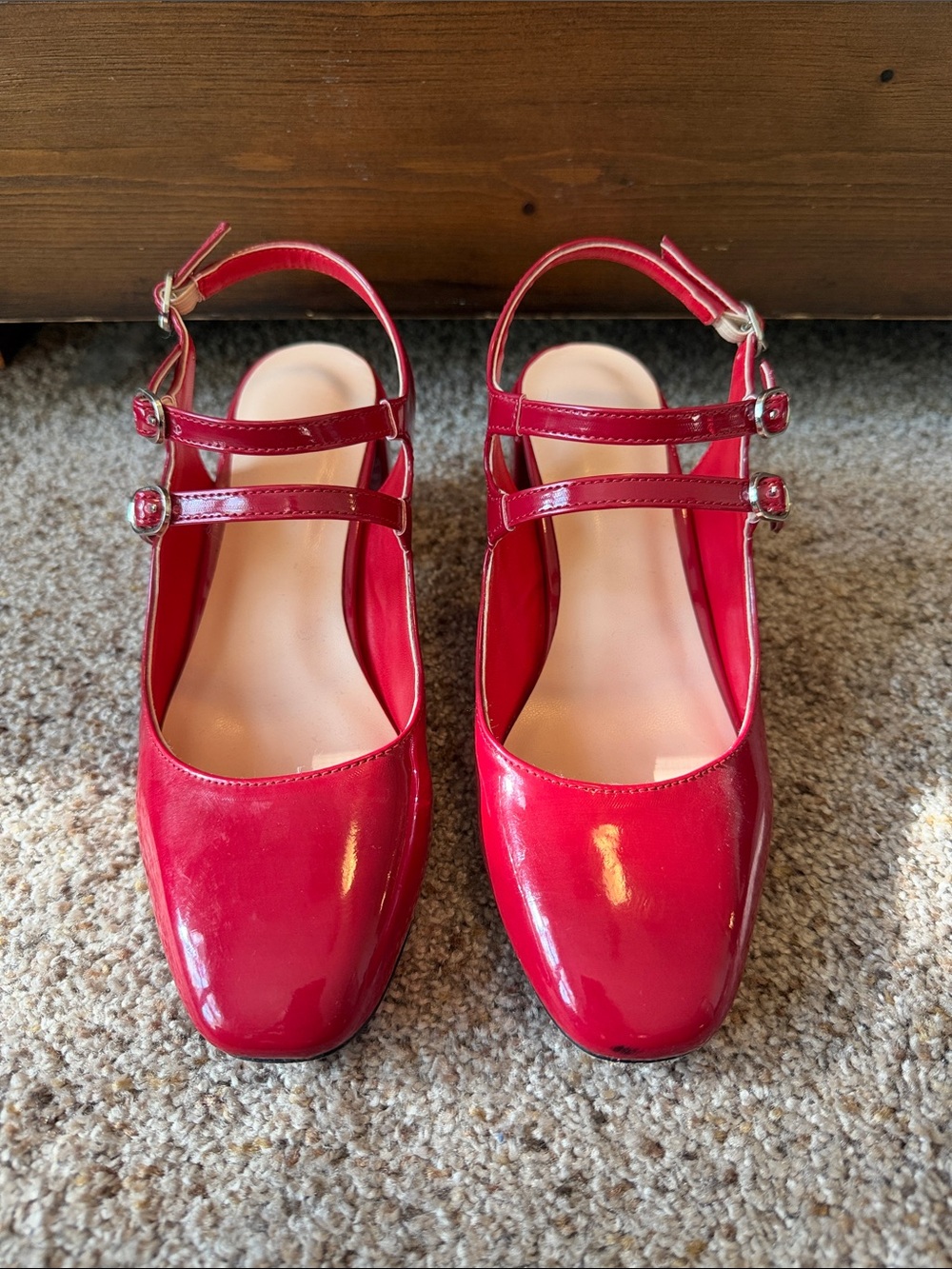 Amazon Red Patent Double-Strap Mules, Sézane Dupes!